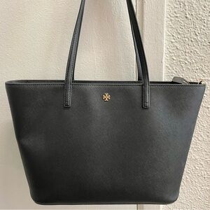 Tory Burch Black Medium Saffiano Tote